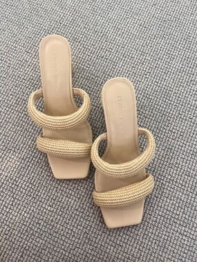 Simkhai Beige Braided Strap Slide Sandals - Women's